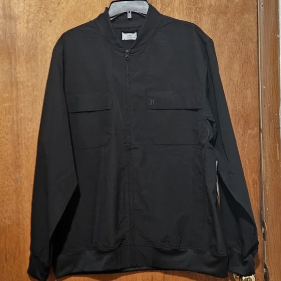 Hurley men's black windbreaker jacket with full zip closure Size L - Picture 3 of 16
